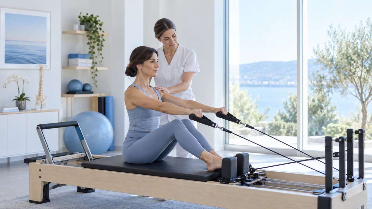 Professionista VivereSnella durante una sessione di Pilates Reformer